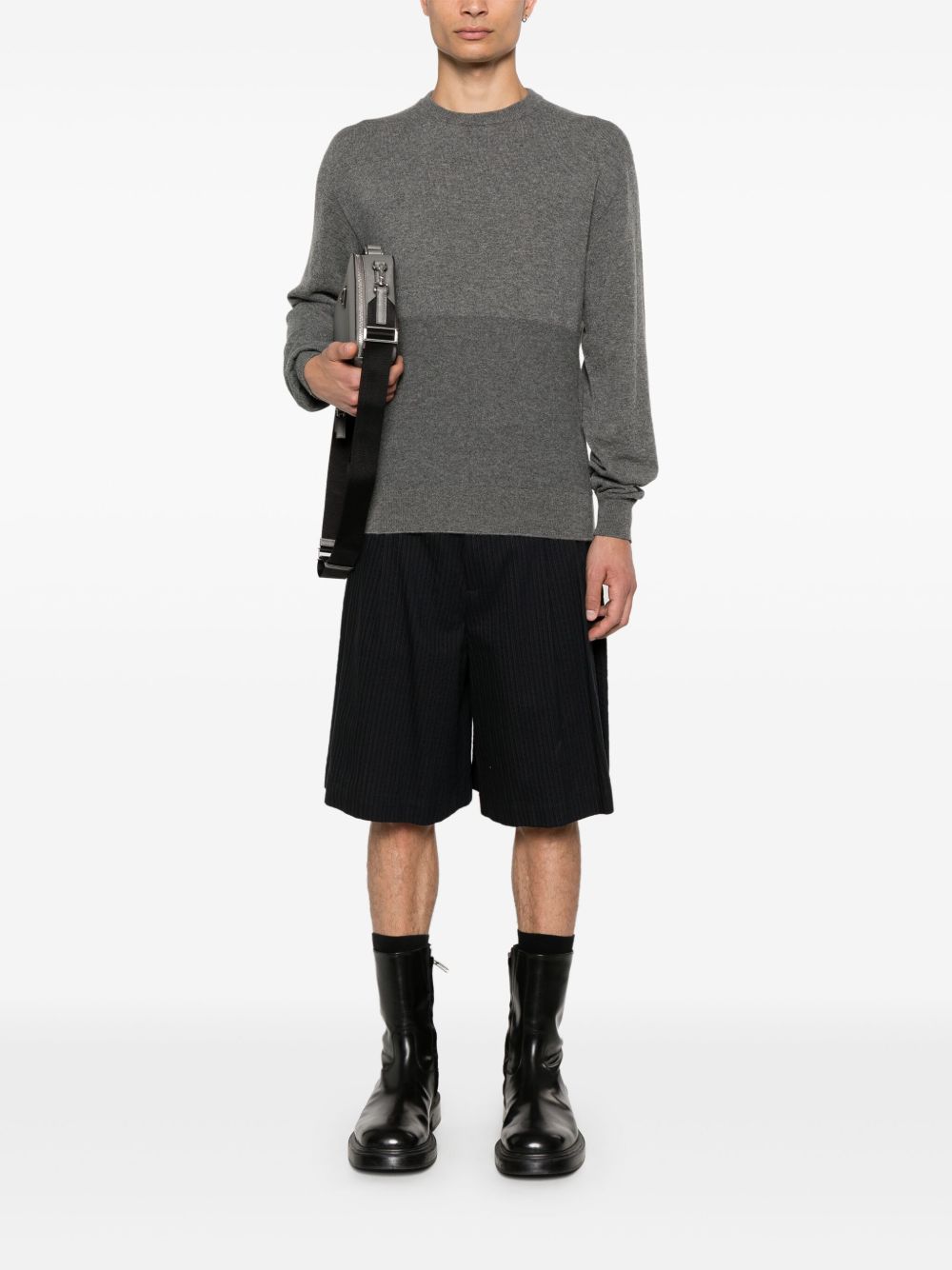 Men Knitted Sweaters Maison-Kitsune Jil Sander crew-neck Sweater Grey