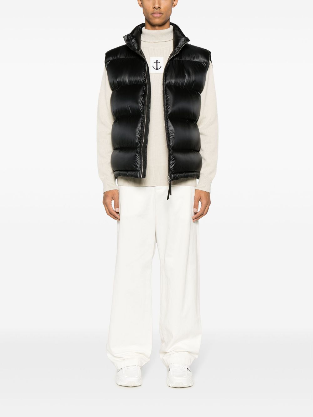 Jil Sander logo-patch Wool Jumper Neutrals Maison-Kitsune Men Knitted Sweaters
