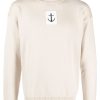 Jil Sander logo-patch Wool Jumper Neutrals Maison-Kitsune Men Knitted Sweaters
