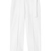 Maison-Kitsune Jil Sander straight-leg Belted Cotton Trousers White Men Regular-Fit & Straight Leg Pants