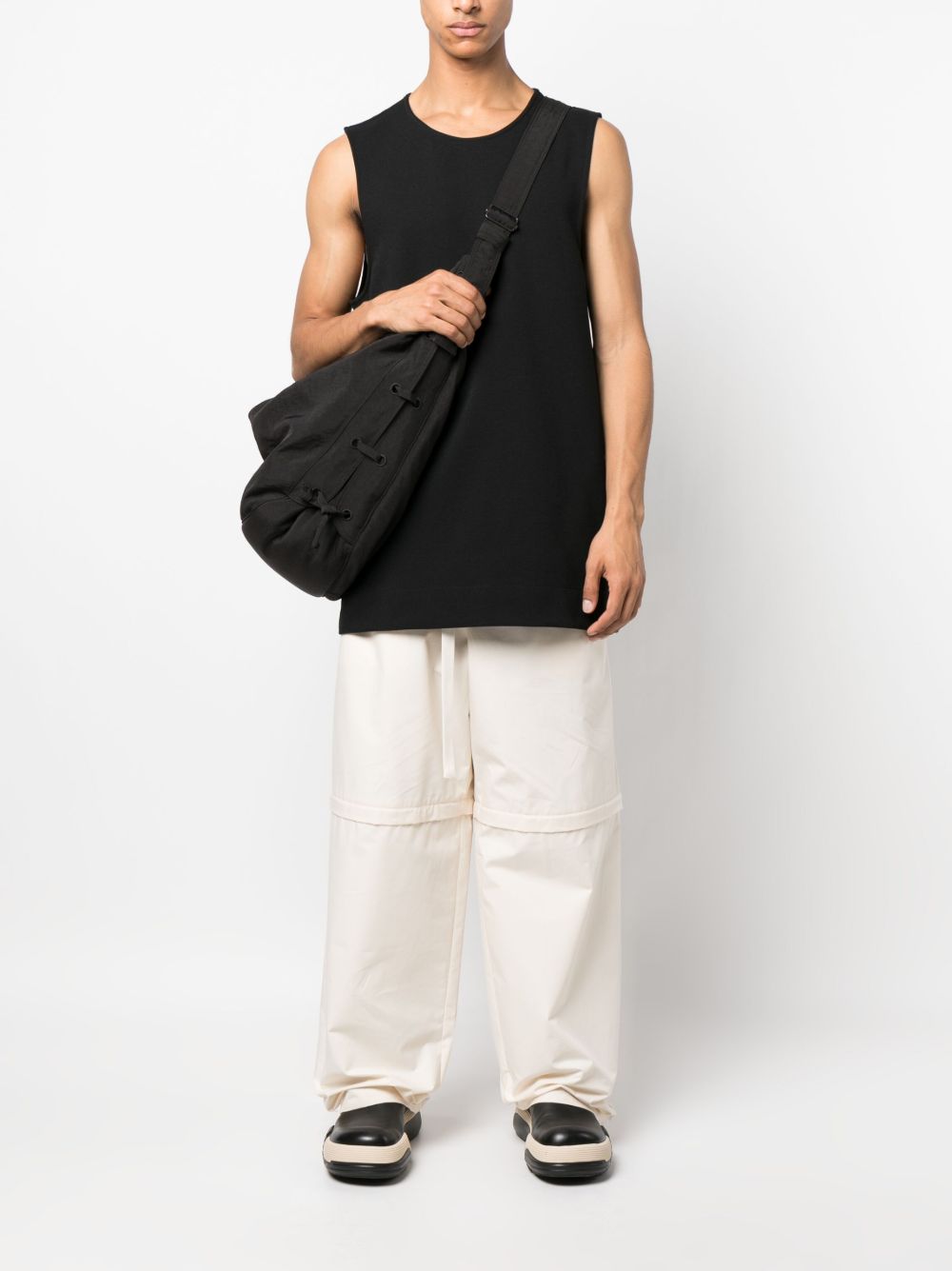 Jil Sander detachable-legs Cotton Trousers Neutrals Men Loose Fit Pants Maison-Kitsune