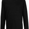 Men T-Shirts Maison-Kitsune Jil Sander long-sleeved Cotton T-shirt Black