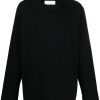 Men T-Shirts Maison-Kitsune Jil Sander side-slits Cotton T-shirt Black