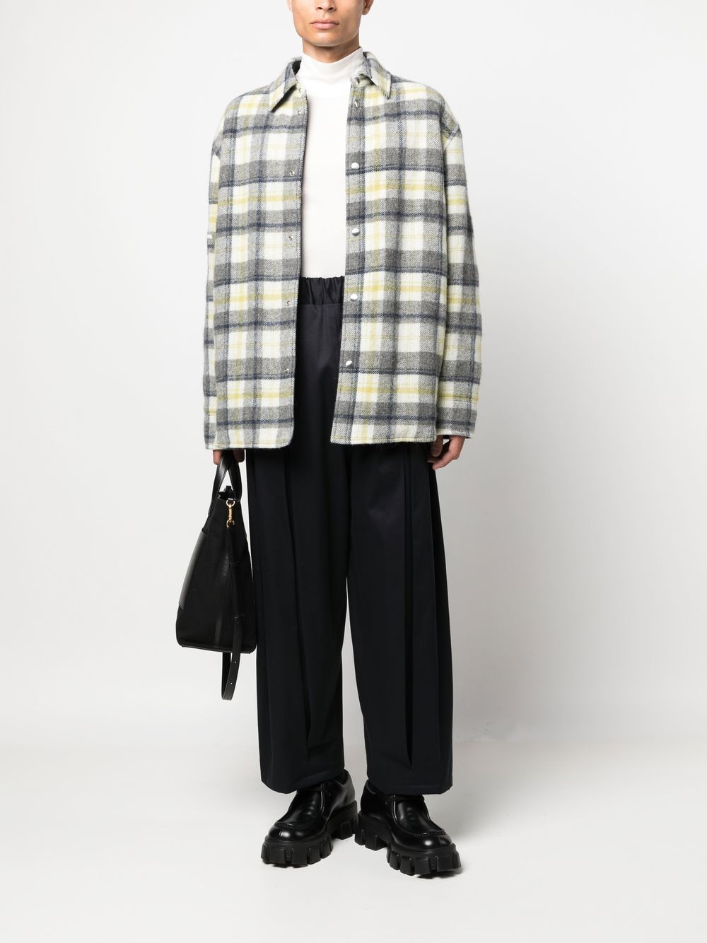 Men Shirt Jackets Maison-Kitsune Jil Sander Checked Shirt Jacket White