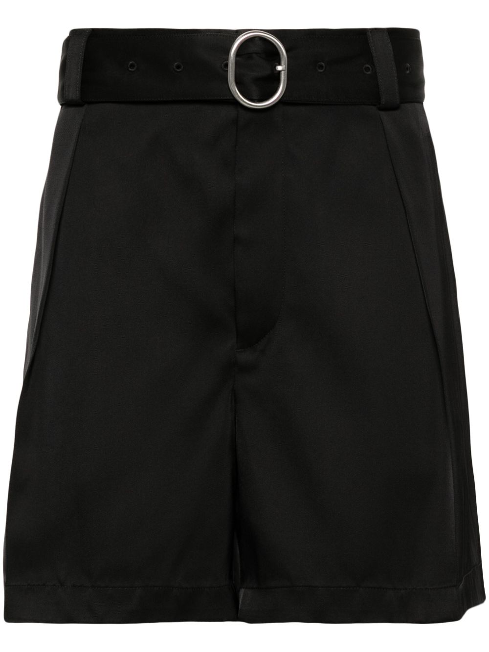 Maison-Kitsune Tailored Shorts Men Jil Sander pressed-crease Belted Shorts Black