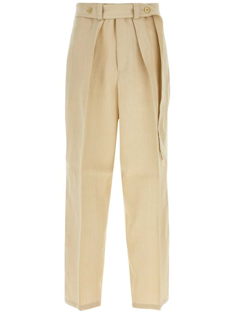 Maison-Kitsune Wide Leg Pants Men Jil Sander belted-waist wide-leg Trousers Neutrals