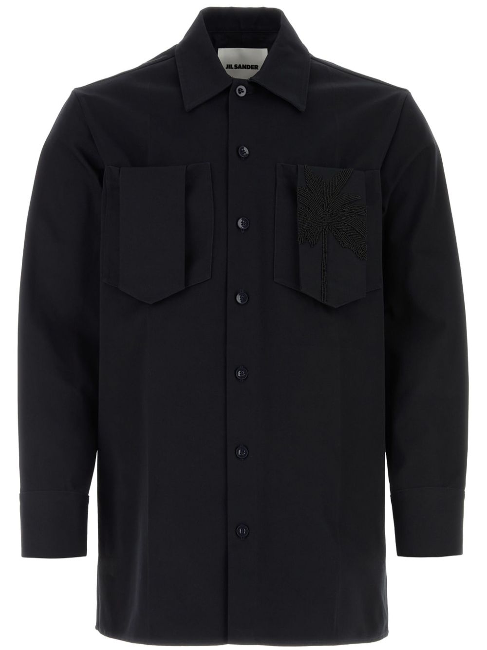 Jil Sander bead-embellished Cotton Shirt Blue Men Shirts Maison-Kitsune