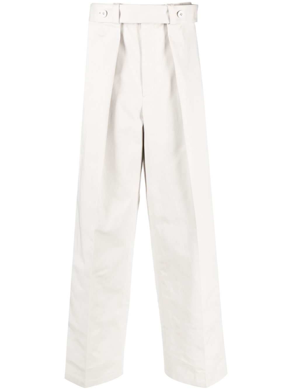 Men Loose Fit Pants Maison-Kitsune Jil Sander wide-leg Cotton Trousers Grey