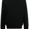 Jil Sander elbow-patch Detail Jumper Black Men Knitted Sweaters Maison-Kitsune