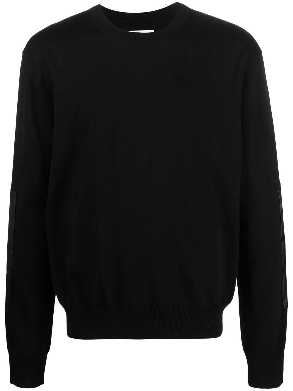 Jil Sander elbow-patch Detail Jumper Black Men Knitted Sweaters Maison-Kitsune