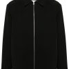 Maison-Kitsune Shirts Men Jil Sander Wool Gabardine Shirt Black