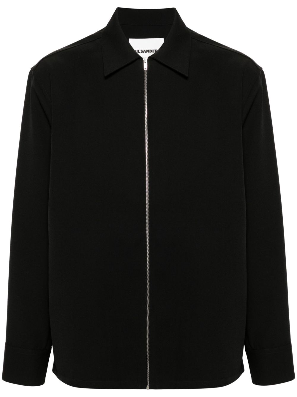 Maison-Kitsune Shirts Men Jil Sander Wool Gabardine Shirt Black