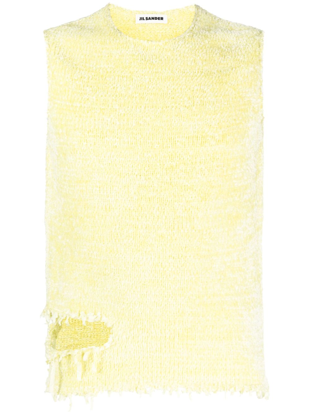 Jil Sander distressed-finish Knitted Top Yellow Men Vests & Tank Tops Maison-Kitsune