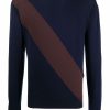 Jil Sander two-tone Knitted Jumper Blue Maison-Kitsune Men Knitted Sweaters