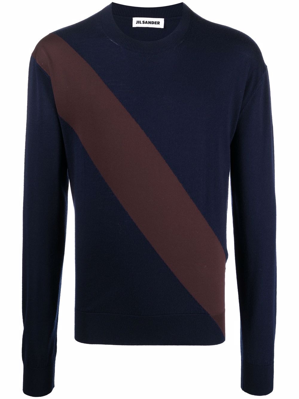 Jil Sander two-tone Knitted Jumper Blue Maison-Kitsune Men Knitted Sweaters