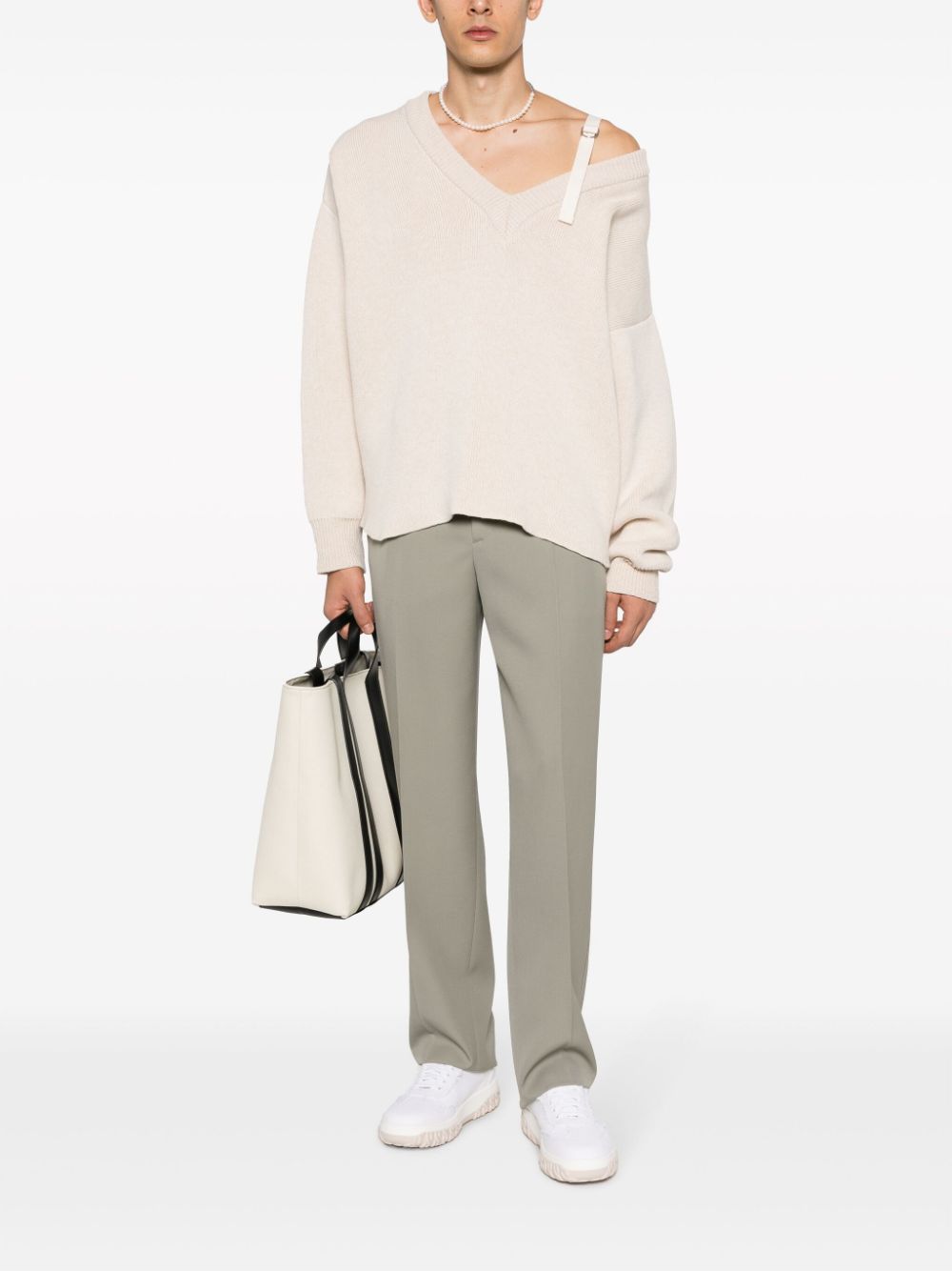 Men Tailored Pants Maison-Kitsune Jil Sander straight-leg Tailored Trousers Green