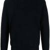 Maison-Kitsune Knitted Sweaters Men Jil Sander Side Zip Detail Wool Jumper Blue