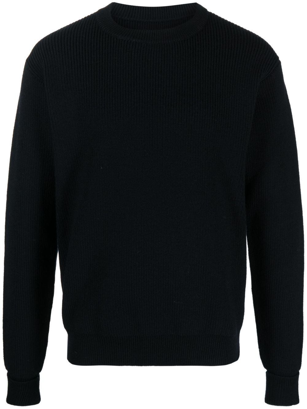 Maison-Kitsune Knitted Sweaters Men Jil Sander Side Zip Detail Wool Jumper Blue