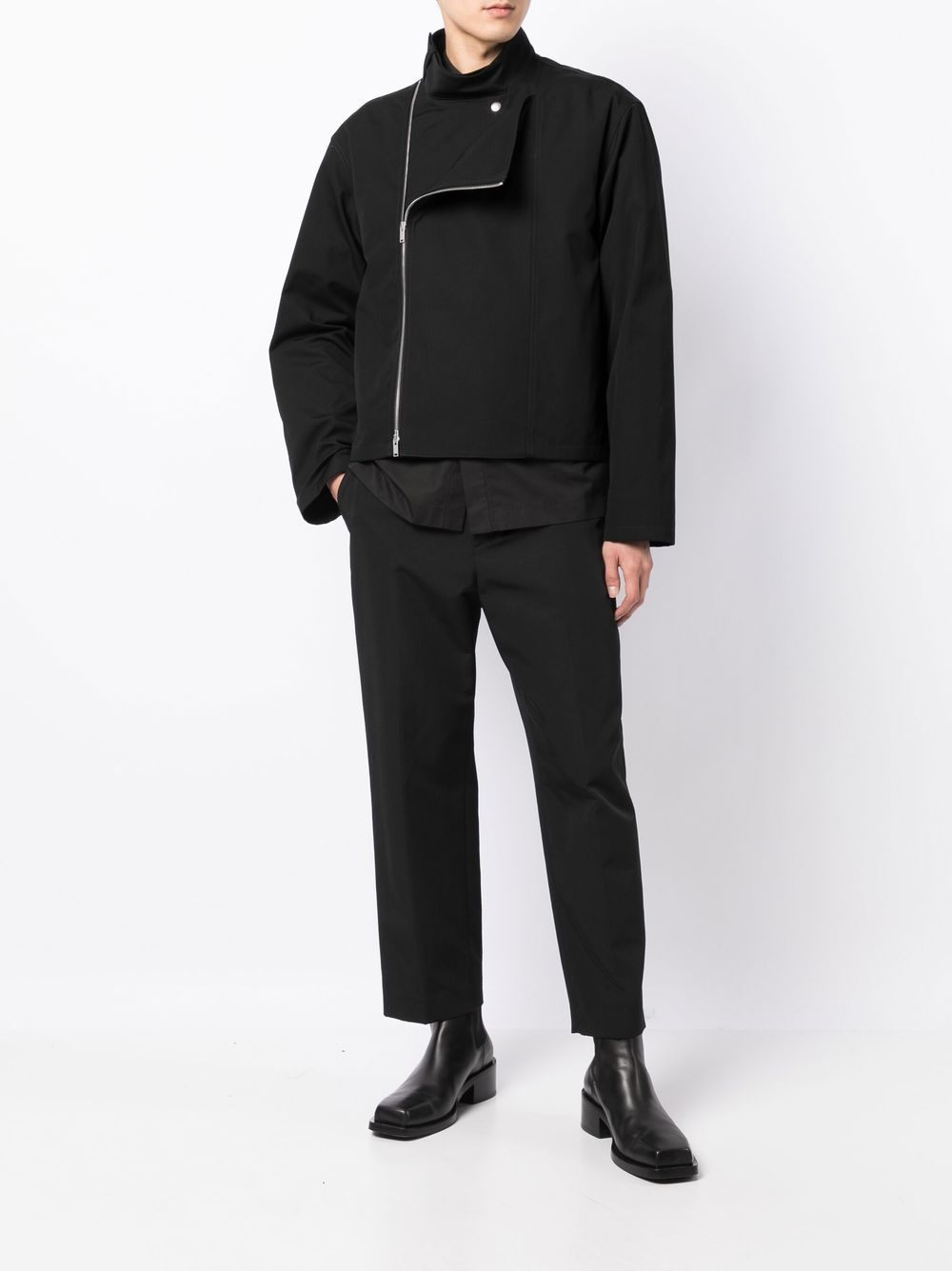 Jil Sander high-neck zip-up Jacket Black Maison-Kitsune Men Shirt Jackets