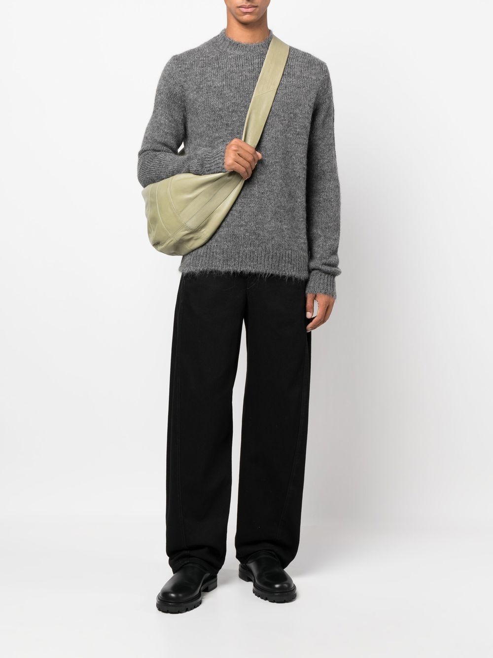 Jil Sander crew-neck Jumper Grey Men Knitted Sweaters Maison-Kitsune