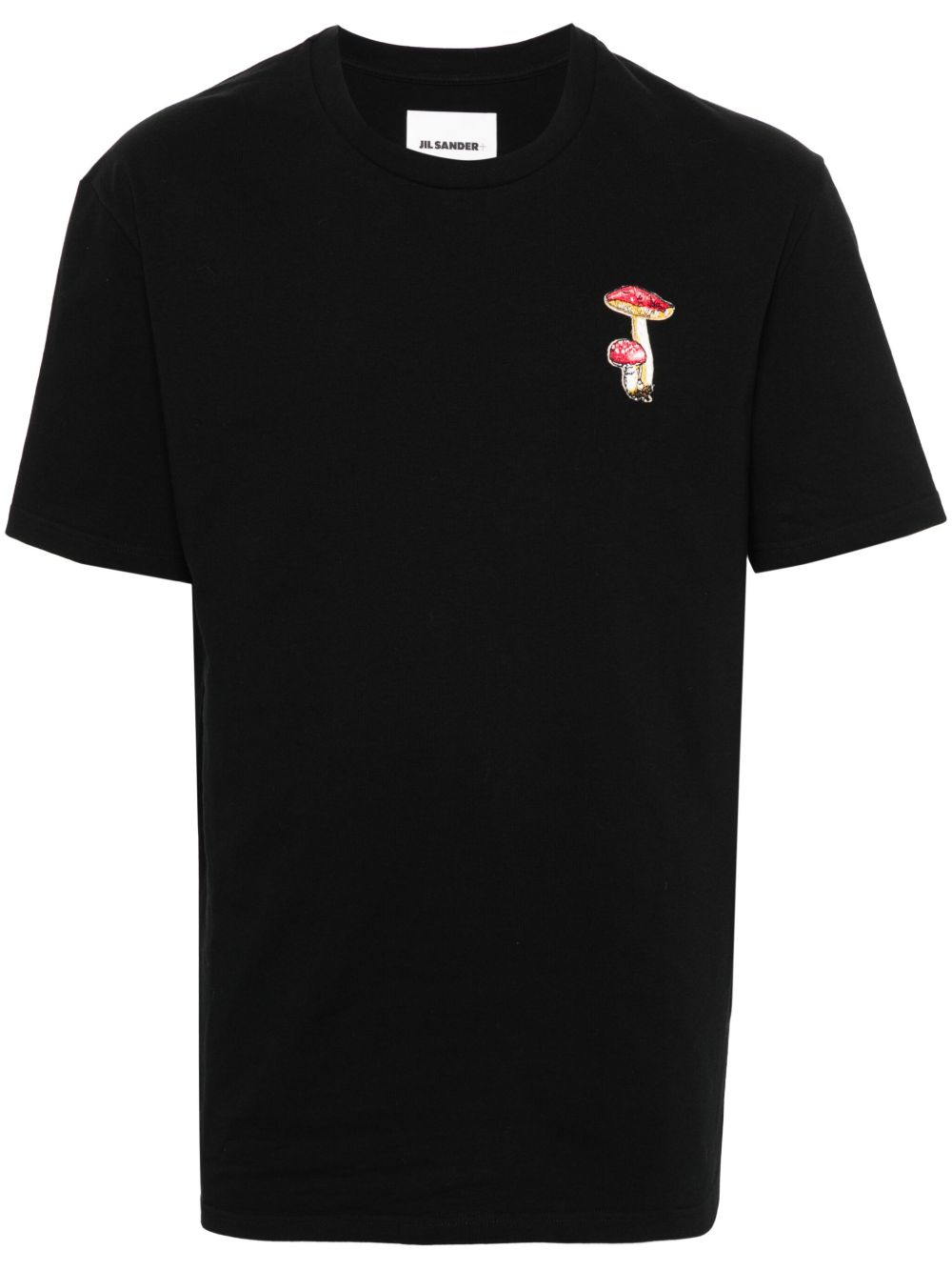 Men T-Shirts Maison-Kitsune Jil Sander mushroom-embroidered Cotton T-shirt Black