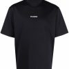 Maison-Kitsune T-Shirts Men Jil Sander logo-print T-shirt Black
