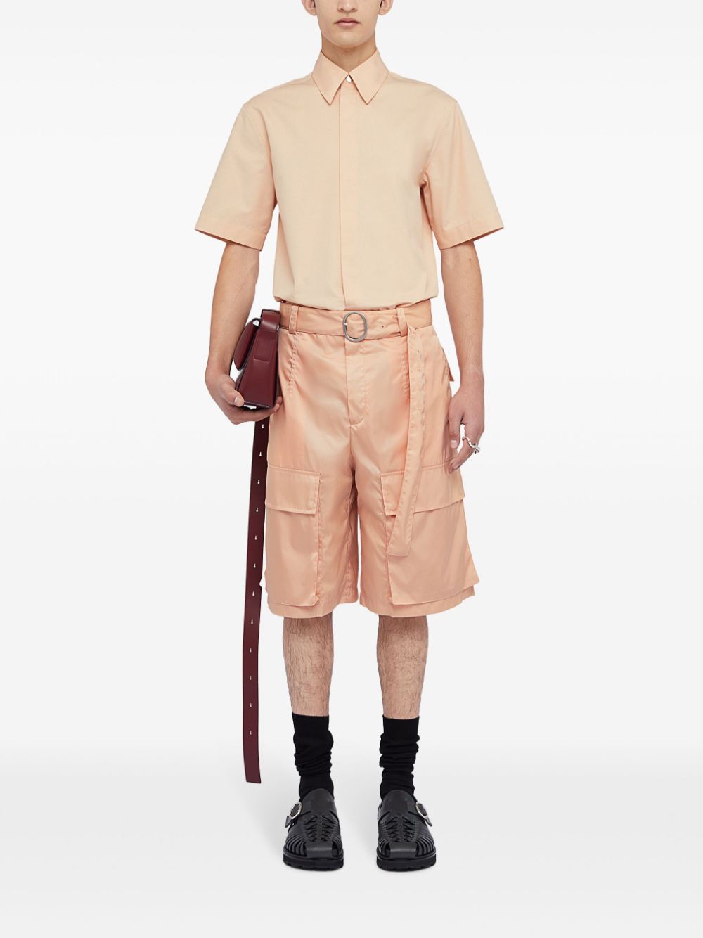 Jil Sander Belted Shorts Pink Maison-Kitsune Men Bermuda Shorts