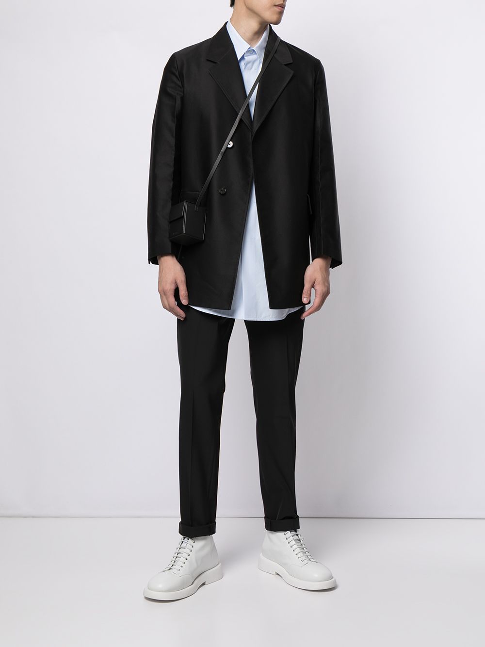 Maison-Kitsune Blazers Men Jil Sander single-breasted Wrap Blazer Jacket Black
