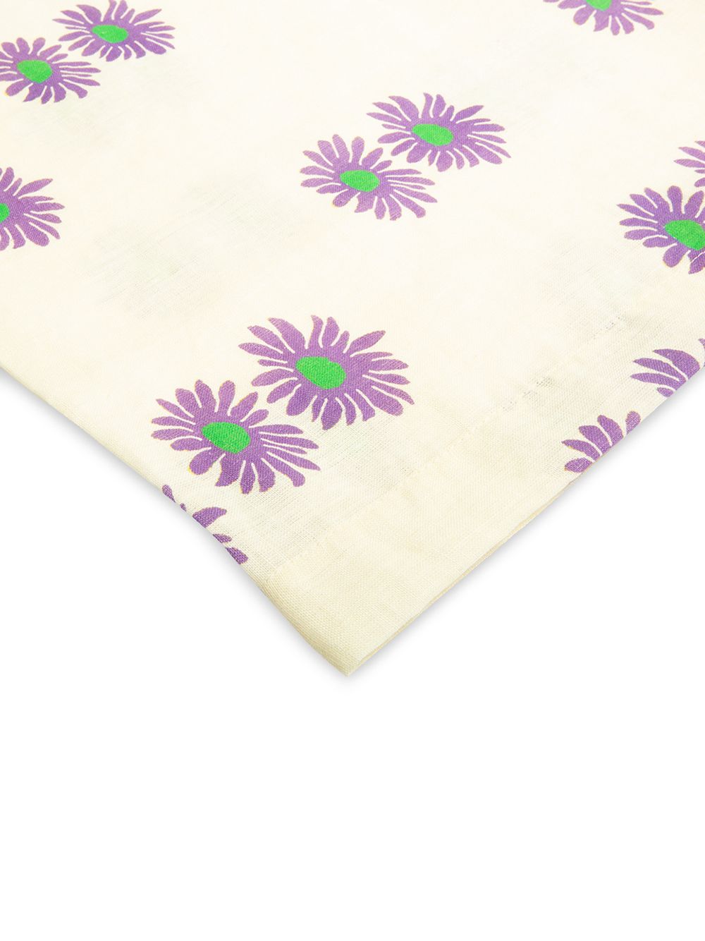 Maison-Kitsune La DoubleJ Margherita-print Linen Tablecloth White Men Table Linens
