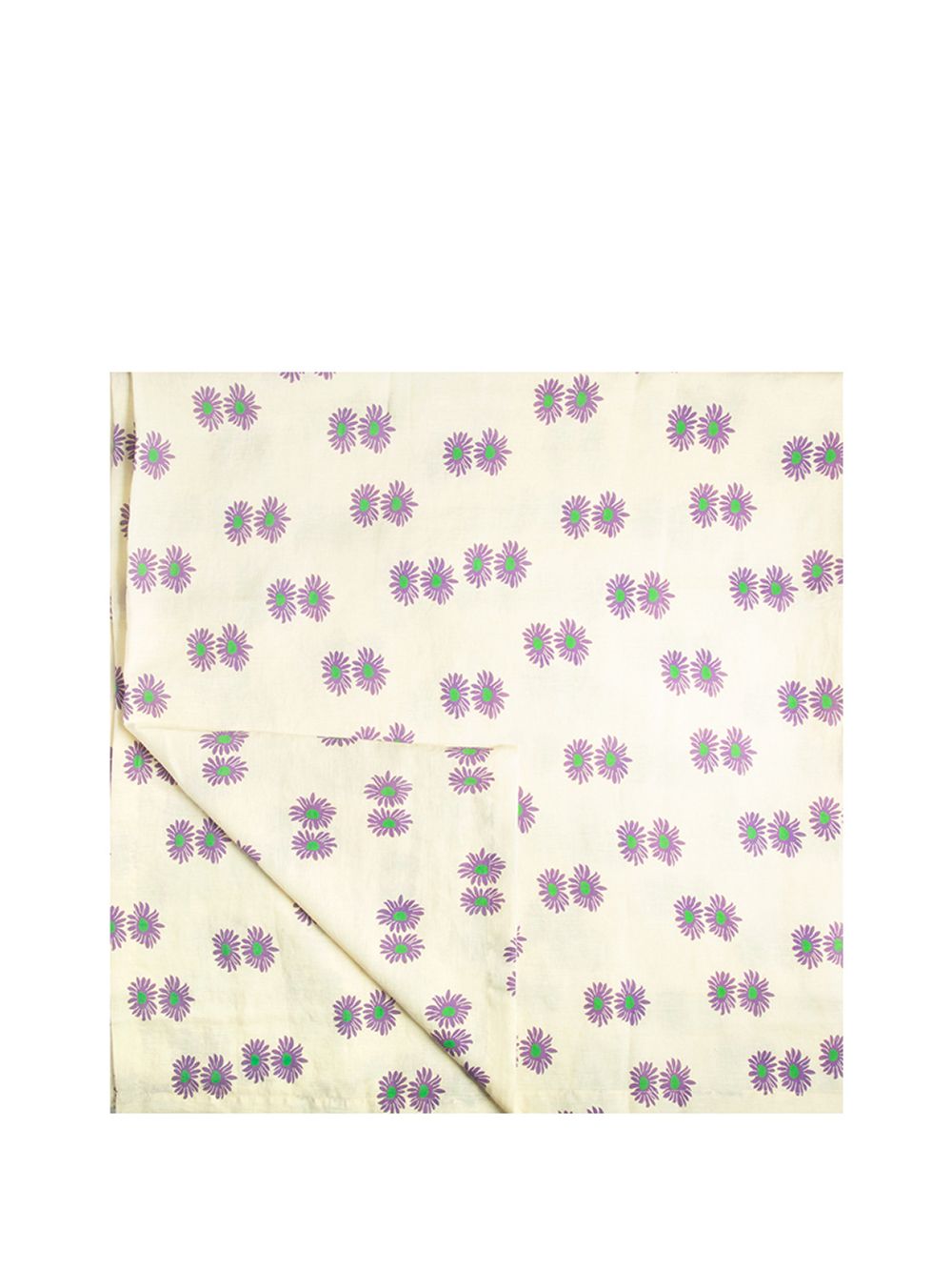 Maison-Kitsune La DoubleJ Margherita-print Linen Tablecloth White Men Table Linens