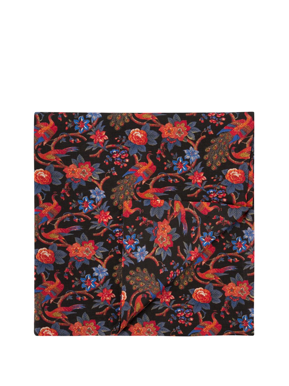 Maison-Kitsune La DoubleJ Pavone-print Linen Tablecloth Black Men Table Linens