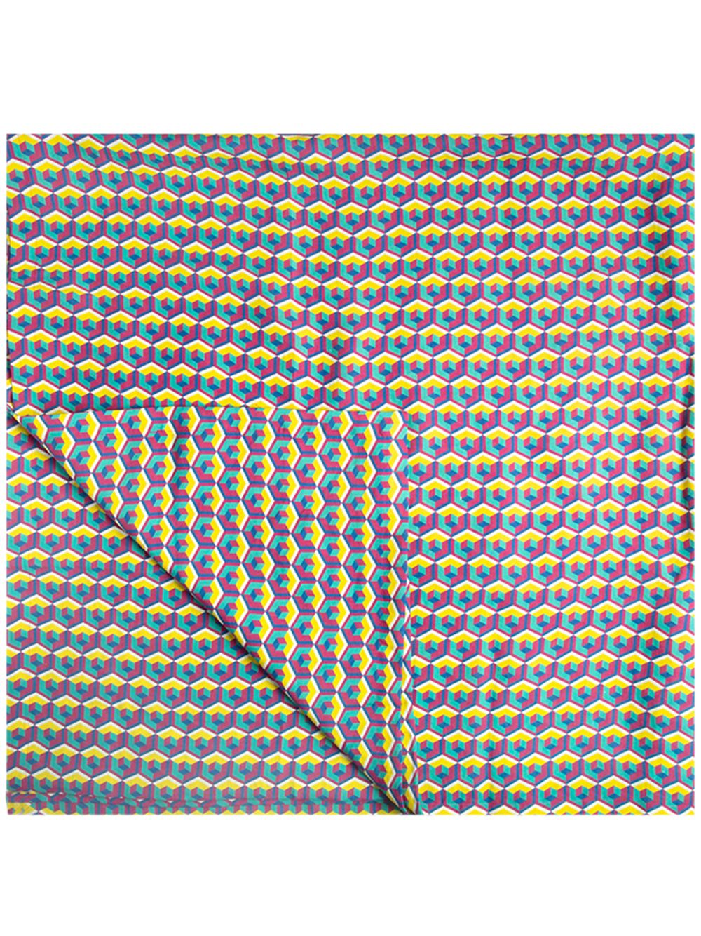 Maison-Kitsune La DoubleJ geometric-print Tablecloth Pink Men Blankets & Throws