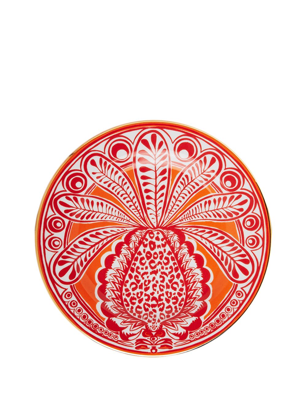 Maison-Kitsune La DoubleJ Pineapple-print Porcelain Dessert Plates (set Of two) Orange Men Tableware