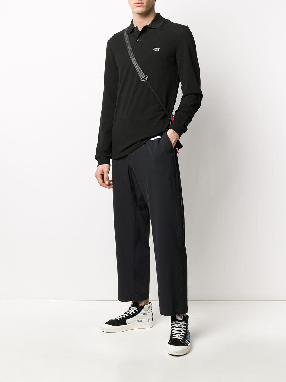 Maison-Kitsune Polo Shirts Men Lacoste Logo Patch Polo Shirt Black