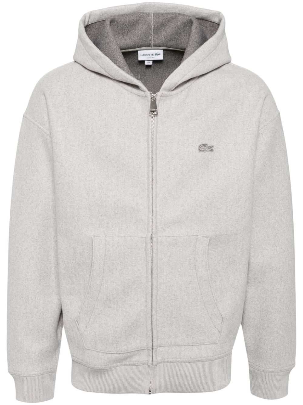 Maison-Kitsune Lacoste Loose Fit zip-up Hooded Jacket Grey Men Hooded Jackets