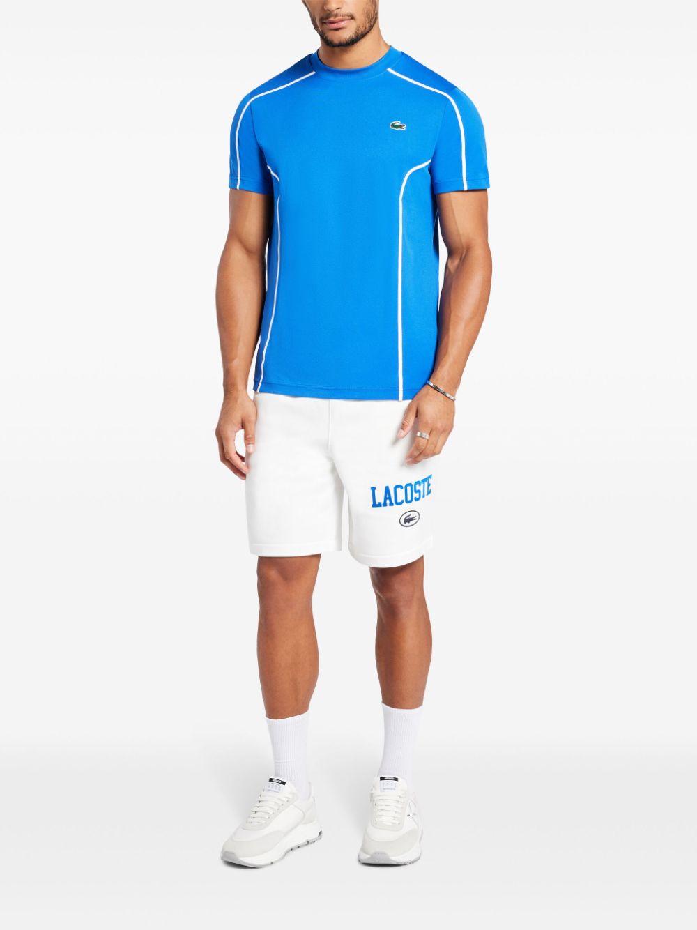Lacoste Ultra Dry logo-appliqué T-shirt Blue Maison-Kitsune Men T-Shirts