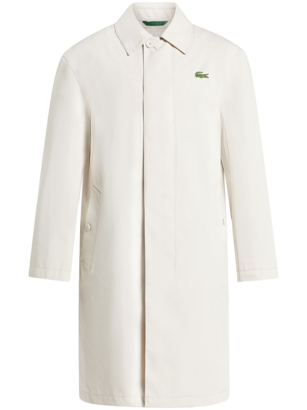Maison-Kitsune Lacoste Lightweight Showerproof Trench Coat Neutrals Men Raincoats