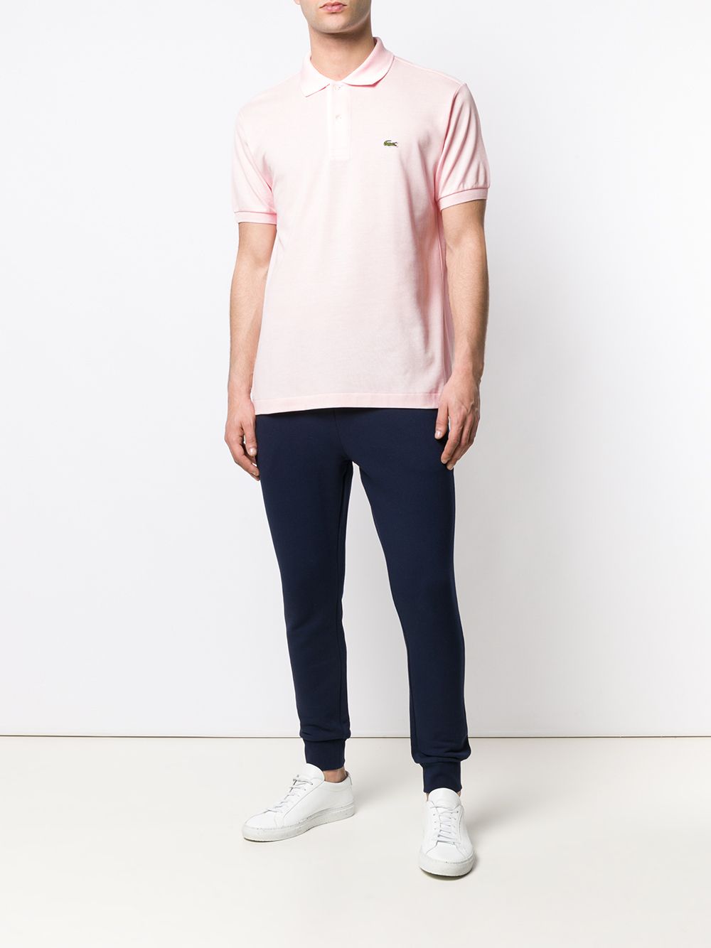 Maison-Kitsune Lacoste Embroidered Logo Polo Shirt Pink Men Polo Shirts