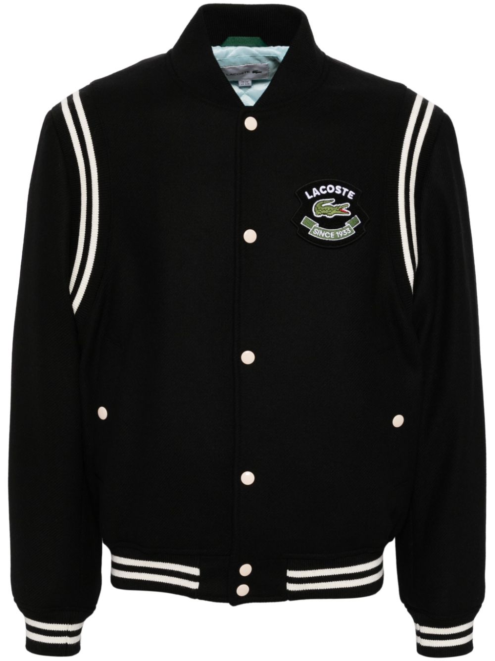 Lacoste Varsity Jacket Black Men Bomber Jackets Maison-Kitsune