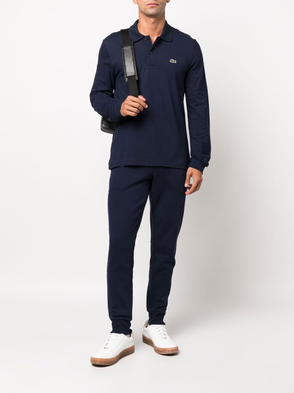 Lacoste logo-patch long-sleeve Polo Shirt Blue Men Polo Shirts Maison-Kitsune