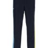 Maison-Kitsune Sweatpants Men Lacoste side-stripe Track Pants Blue