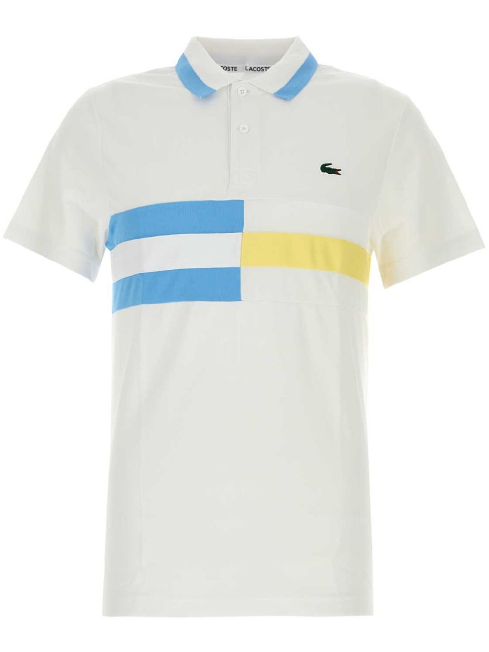 Lacoste Striped Piqué Polo Shirt White Men Polo Shirts Maison-Kitsune