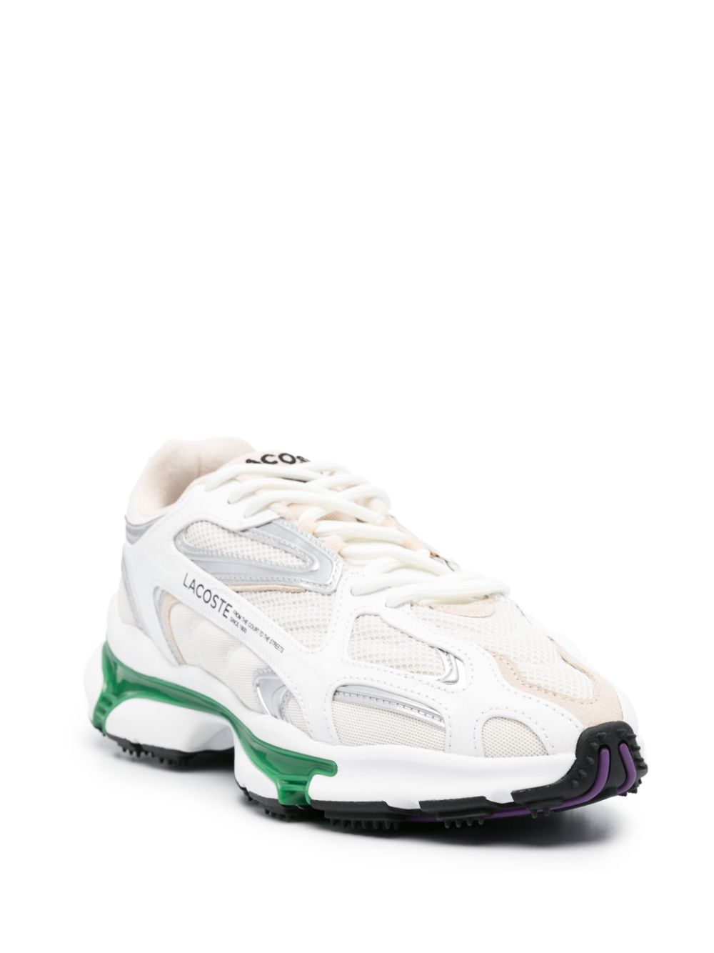 Men Low-Tops Maison-Kitsune Lacoste L003 2K24 Mesh Sneakers Neutrals