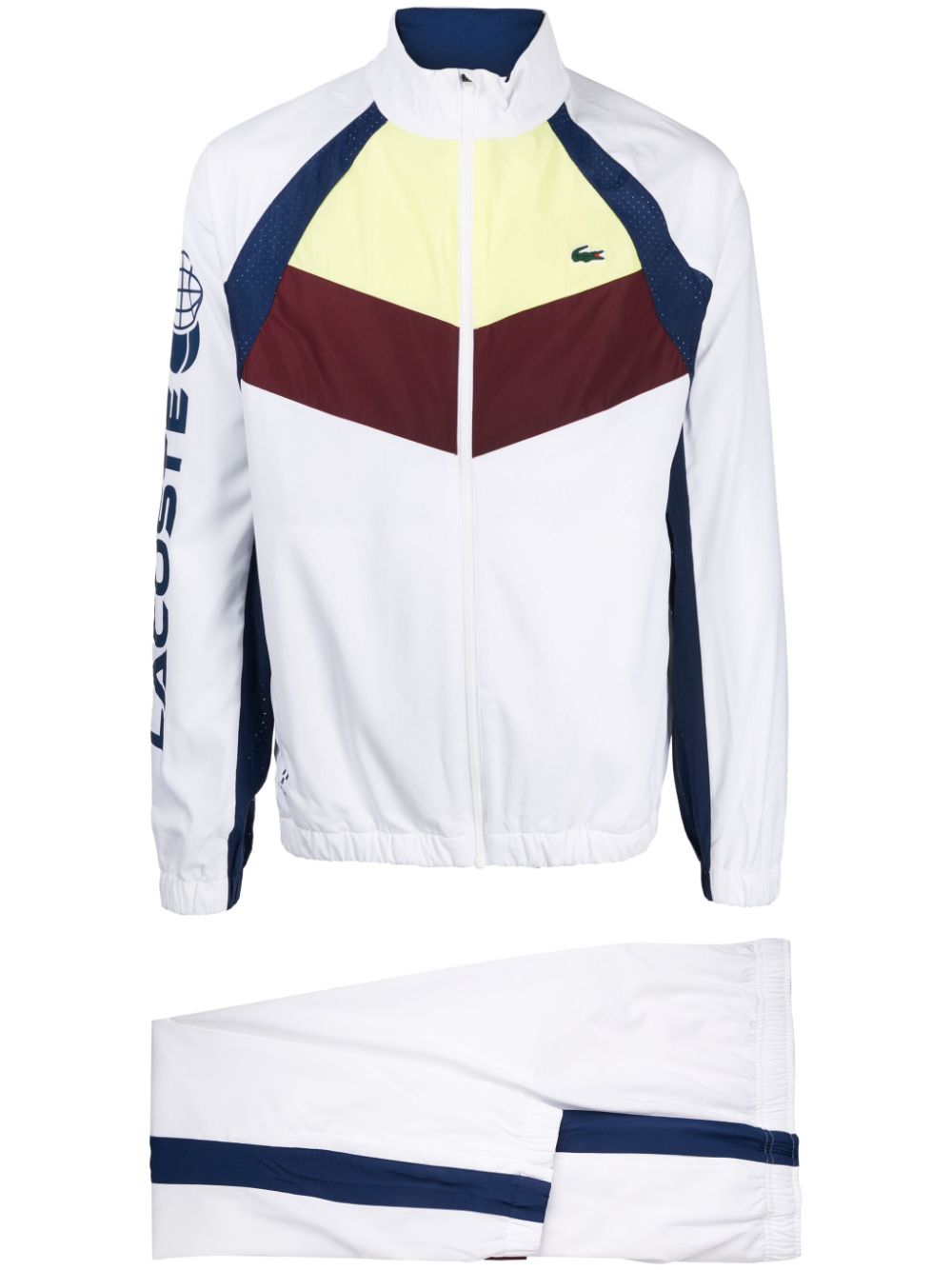 Lacoste Tennis x Daniil Medvedev colour-block Tracksuit White Maison-Kitsune Men Single Breasted Suits