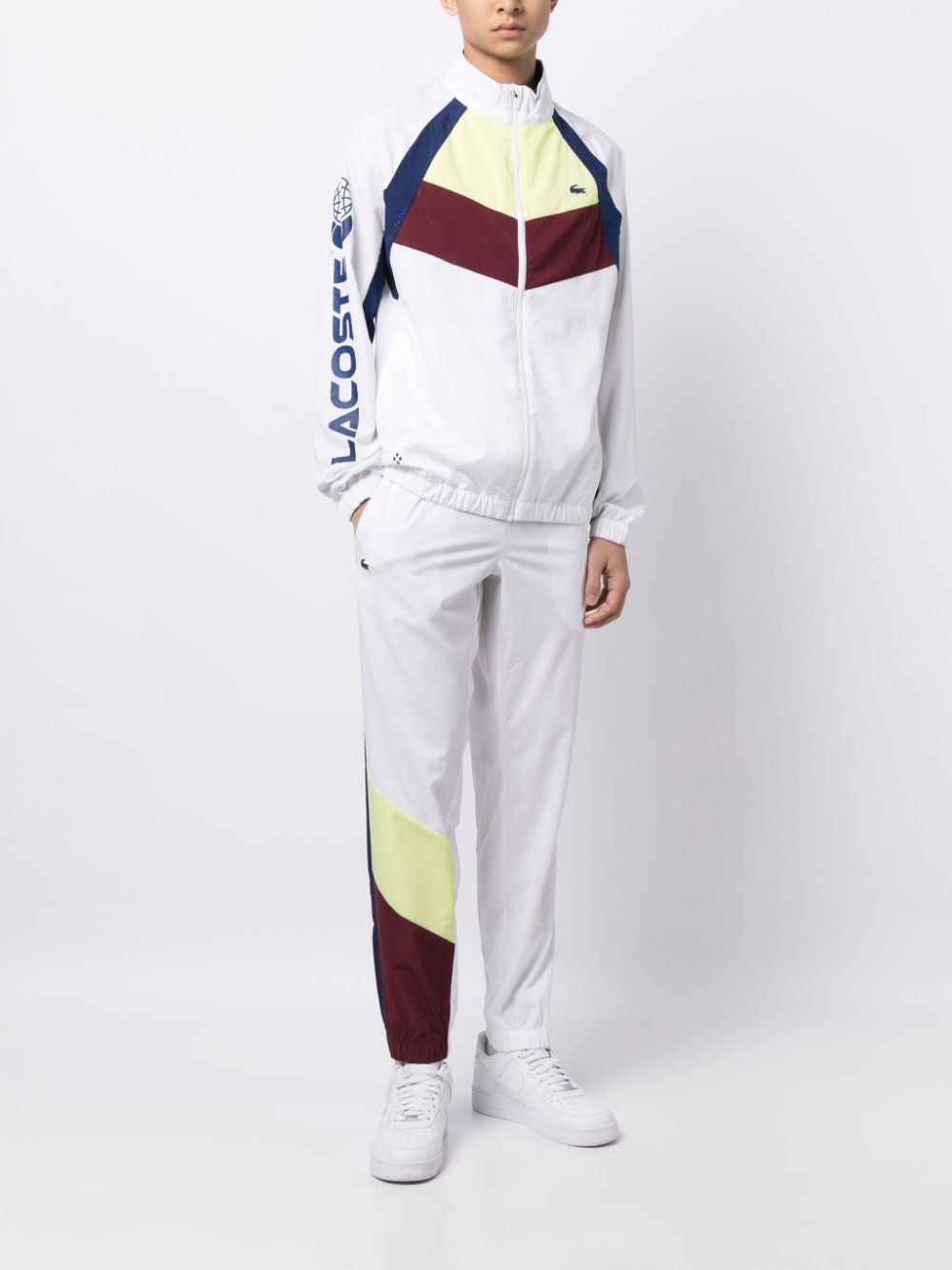 Lacoste Tennis x Daniil Medvedev colour-block Tracksuit White Maison-Kitsune Men Single Breasted Suits