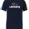 Maison-Kitsune Lacoste colour-block T-shirt Blue Men T-Shirts