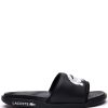 Lacoste Croco Dualiste Logo Strap Slides Black Men Flip Flops & Slides Maison-Kitsune