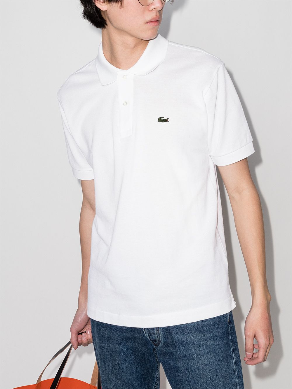 Lacoste logo-patch short-sleeve Polo Shirt White Men Polo Shirts Maison-Kitsune