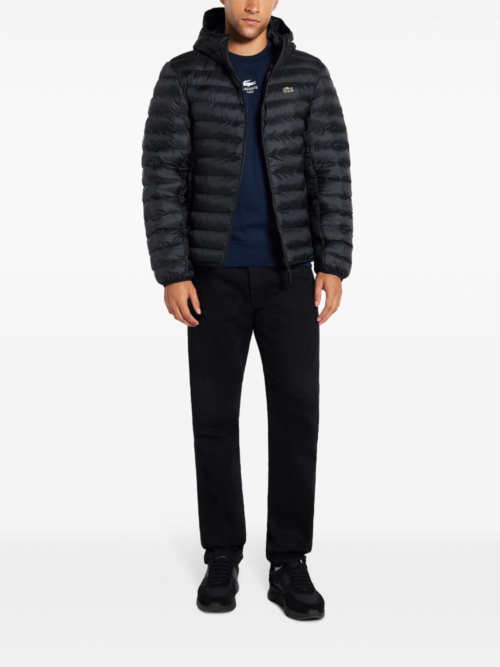 Maison-Kitsune Lacoste water-repellent Padded Jacket Black Men Down Jackets