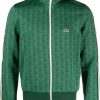 Lacoste Paris monogram-jacquard Track Jacket Green Maison-Kitsune Men Sport Jackets & Windbreakers